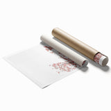 Extra large rolled print featuring a vibrant floral design on a light background, ideal for classy bathroom wall art.