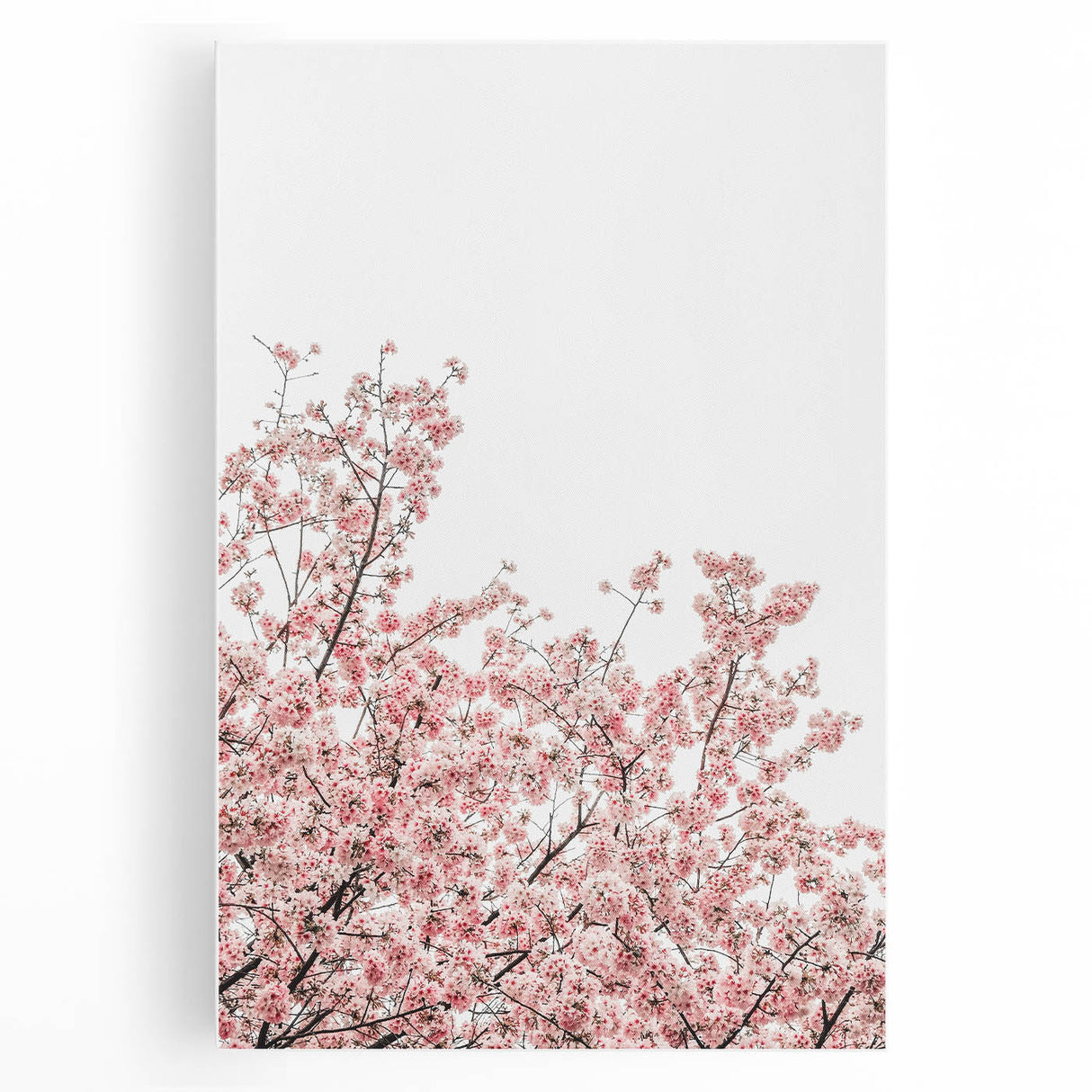Black and white abstract floral design on large stretched canvas, ideal for kitchen wall art.