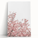 Large black and white canvas of a springtime tree, ideal for kitchen wall art or bedroom ambiance.