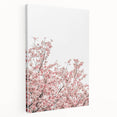 Spring-themed large art on stretched canvas featuring blossoming trees in soft pastel colors, suitable for kitchen wall art.