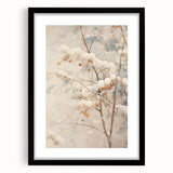 Extra large abstract art print with textured, colorful swirls in a black frame, ideal for living room ambiance.