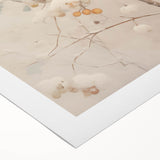 Art deco poster featuring a winter scene in muted blue and white tones on rolled canvas, suitable for dining room decor.