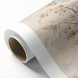 Art Deco-style winter scene on rolled canvas, featuring muted blue and white tones, ideal for nursery wall art.