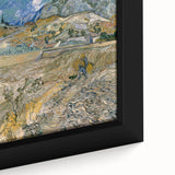 Close-up of a textured, extra large framed canvas featuring a colorful abstract design, ideal for living room decor.