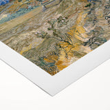 Art deco poster of a vibrant cityscape on rolled canvas, suitable for dining room walls.