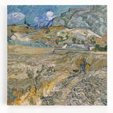 Black and white stretched canvas featuring Van Gogh's 'Starry Night', ideal for kitchen wall art or bedroom ambiance.