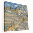 Side view of a large stretched canvas depicting Van Gogh's Starry Night, ideal for kitchen wall art.
