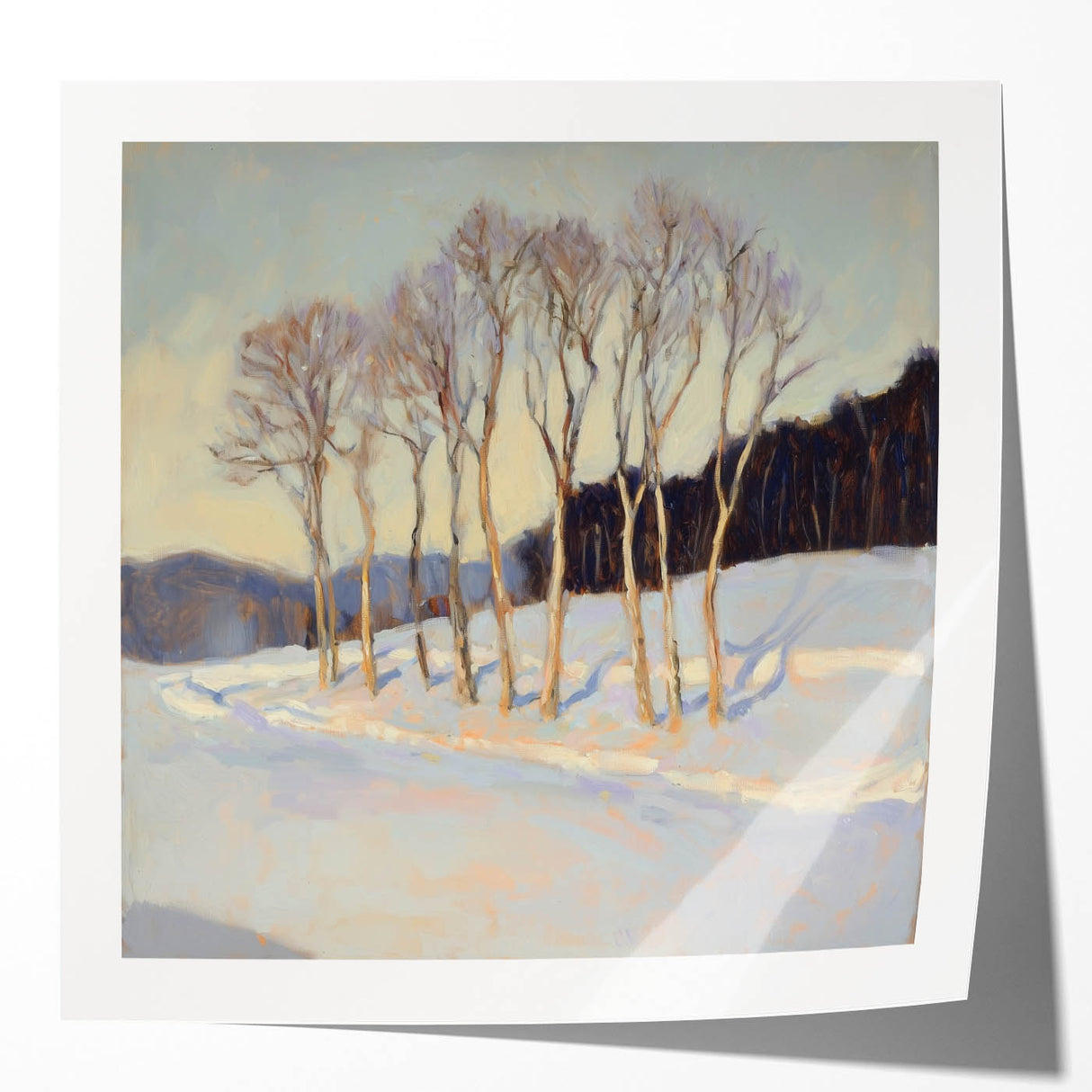Elegant Winter Landscape Wall Art - Modern Canvas & Framed Print