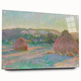 Impressionist Landscape Wall Art - Monet's Wheat Stacks at Sunset