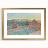 Impressionist Landscape Wall Art - Monet's Wheat Stacks at Sunset