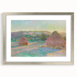 Impressionist Landscape Wall Art - Monet's Wheat Stacks at Sunset