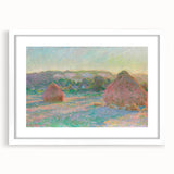 Impressionist Landscape Wall Art - Monet's Wheat Stacks at Sunset
