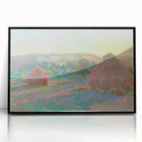 Impressionist Landscape Wall Art - Monet's Wheat Stacks at Sunset