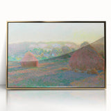 Impressionist Landscape Wall Art - Monet's Wheat Stacks at Sunset