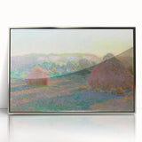 Impressionist Landscape Wall Art - Monet's Wheat Stacks at Sunset