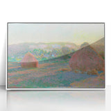Impressionist Landscape Wall Art - Monet's Wheat Stacks at Sunset