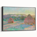 Impressionist Landscape Wall Art - Monet's Wheat Stacks at Sunset