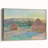 Impressionist Landscape Wall Art - Monet's Wheat Stacks at Sunset