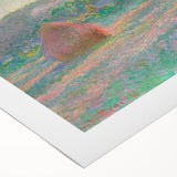 Impressionist Landscape Wall Art - Monet's Wheat Stacks at Sunset