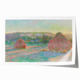 Impressionist Landscape Wall Art - Monet's Wheat Stacks at Sunset