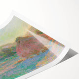 Impressionist Landscape Wall Art - Monet's Wheat Stacks at Sunset