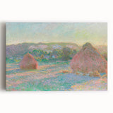 Impressionist Landscape Wall Art - Monet's Wheat Stacks at Sunset