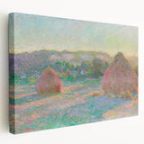 Impressionist Landscape Wall Art - Monet's Wheat Stacks at Sunset