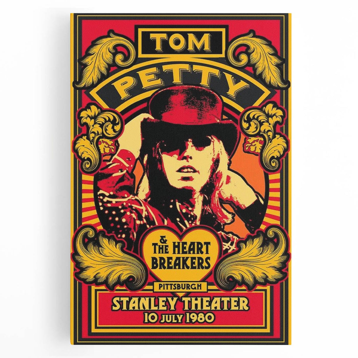 Tom Petty 1980 Concert Poster – Vintage Rock Art, Heartbreakers Show