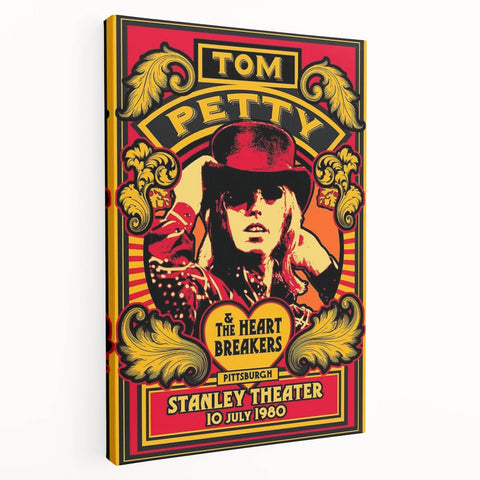 Tom Petty 1980 Concert Poster – Vintage Rock Art, Heartbreakers Show