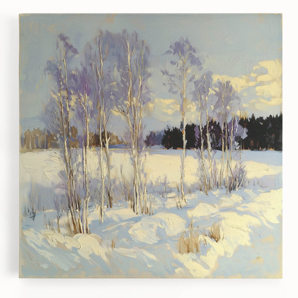 Serene Winter Landscape Wall Art - Modern Canvas & Framed Print