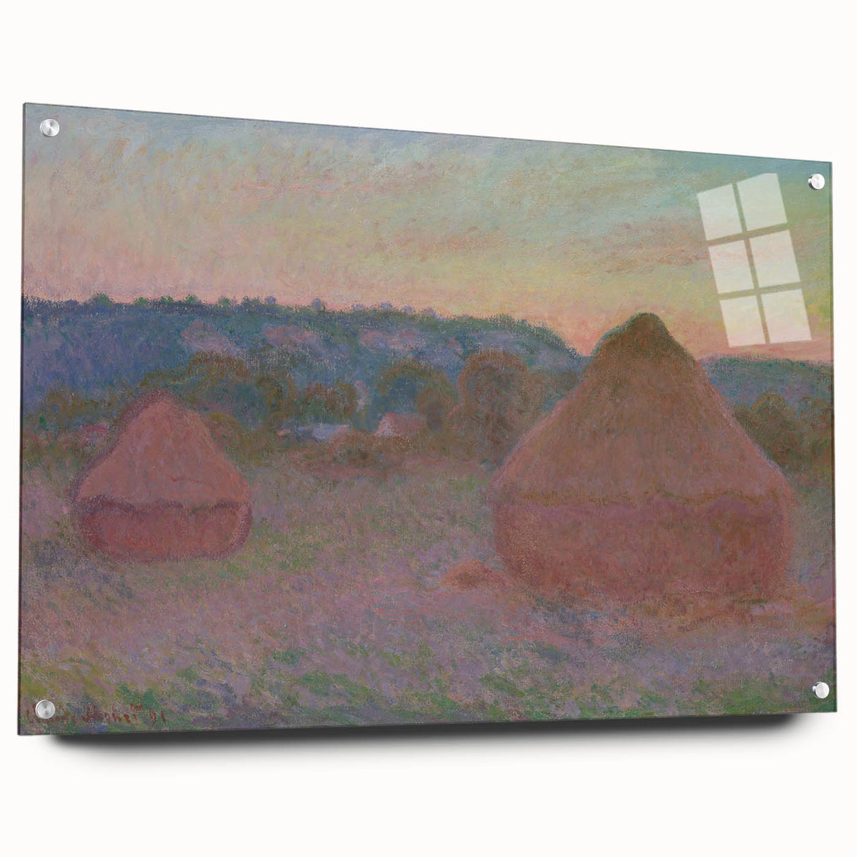 Claude Monet Wheat Stacks - Impressionist Autumn Landscape Print