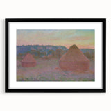 Claude Monet Wheat Stacks - Impressionist Autumn Landscape Print