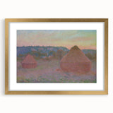 Claude Monet Wheat Stacks - Impressionist Autumn Landscape Print