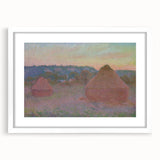 Claude Monet Wheat Stacks - Impressionist Autumn Landscape Print