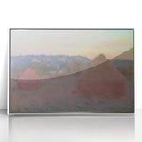 Claude Monet Wheat Stacks - Impressionist Autumn Landscape Print