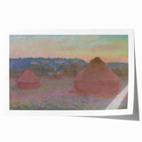 Claude Monet Wheat Stacks - Impressionist Autumn Landscape Print