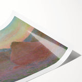 Claude Monet Wheat Stacks - Impressionist Autumn Landscape Print