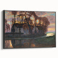 Modern Wall Art - Evening Glow Farm Landscape - Contemporary Art Print