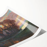 Modern Wall Art - Evening Glow Farm Landscape - Contemporary Art Print