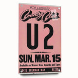 U2 1981 Concert Poster – Vintage Live Show at Country Club