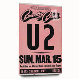 U2 1981 Concert Poster – Vintage Live Show at Country Club