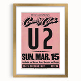 U2 1981 Concert Poster – Vintage Live Show at Country Club
