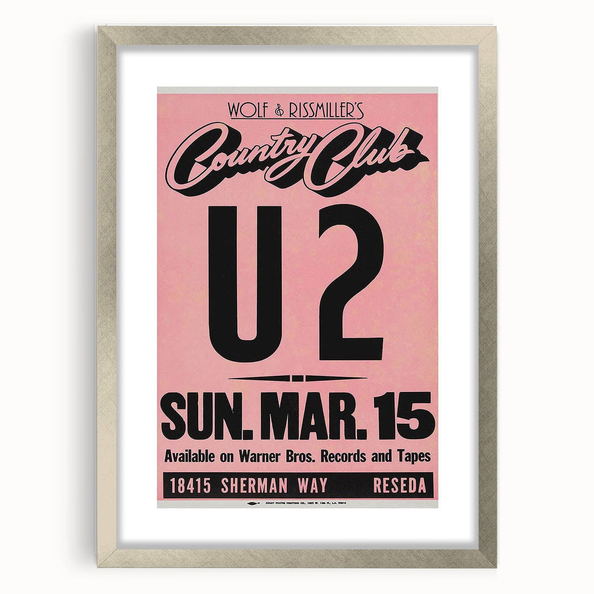U2 1981 Concert Poster – Vintage Live Show at Country Club