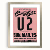 U2 1981 Concert Poster – Vintage Live Show at Country Club