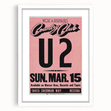 U2 1981 Concert Poster – Vintage Live Show at Country Club