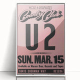U2 1981 Concert Poster – Vintage Live Show at Country Club