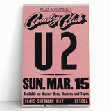 U2 1981 Concert Poster – Vintage Live Show at Country Club