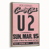 U2 1981 Concert Poster – Vintage Live Show at Country Club