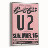 U2 1981 Concert Poster – Vintage Live Show at Country Club