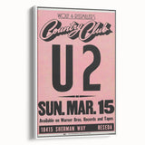 U2 1981 Concert Poster – Vintage Live Show at Country Club